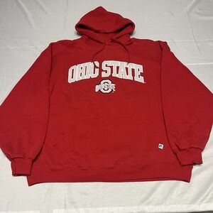 Vintage Russell Athletic Ohio State Buckeyes Hoodie Mens XL Red Y2K